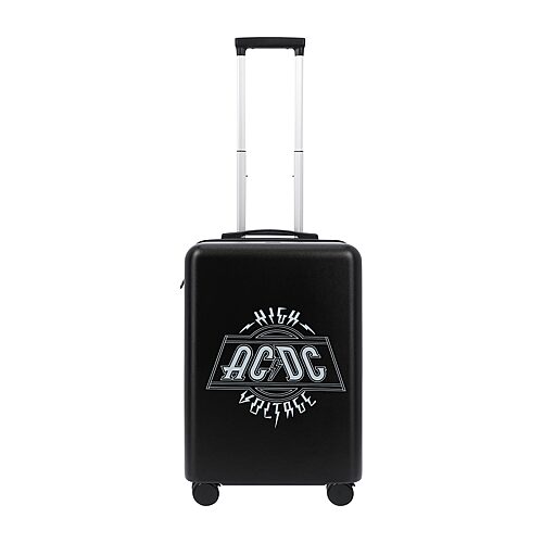 Ful Ac/dc Ac/dc 22 Inch Hardside Expandable Lightweight Carry-on Spinner Luggage In Black