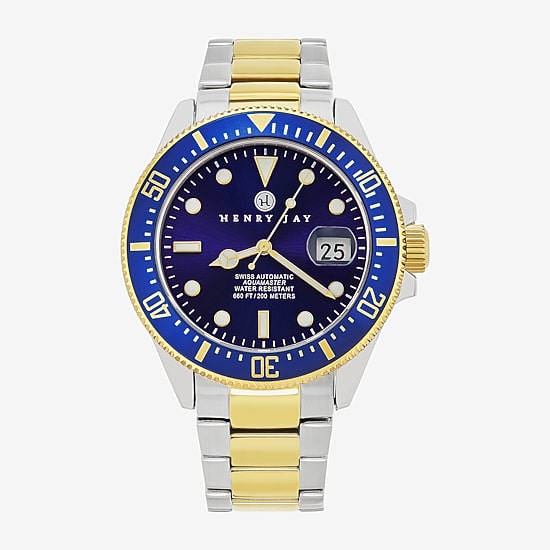 Stuhrling Mens Automatic Two Tone Stainless Steel Bracelet Watch Hj2010.1