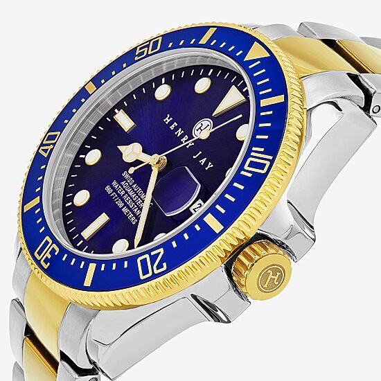 Stuhrling Mens Automatic Two Tone Stainless Steel Bracelet Watch Hj2010.1