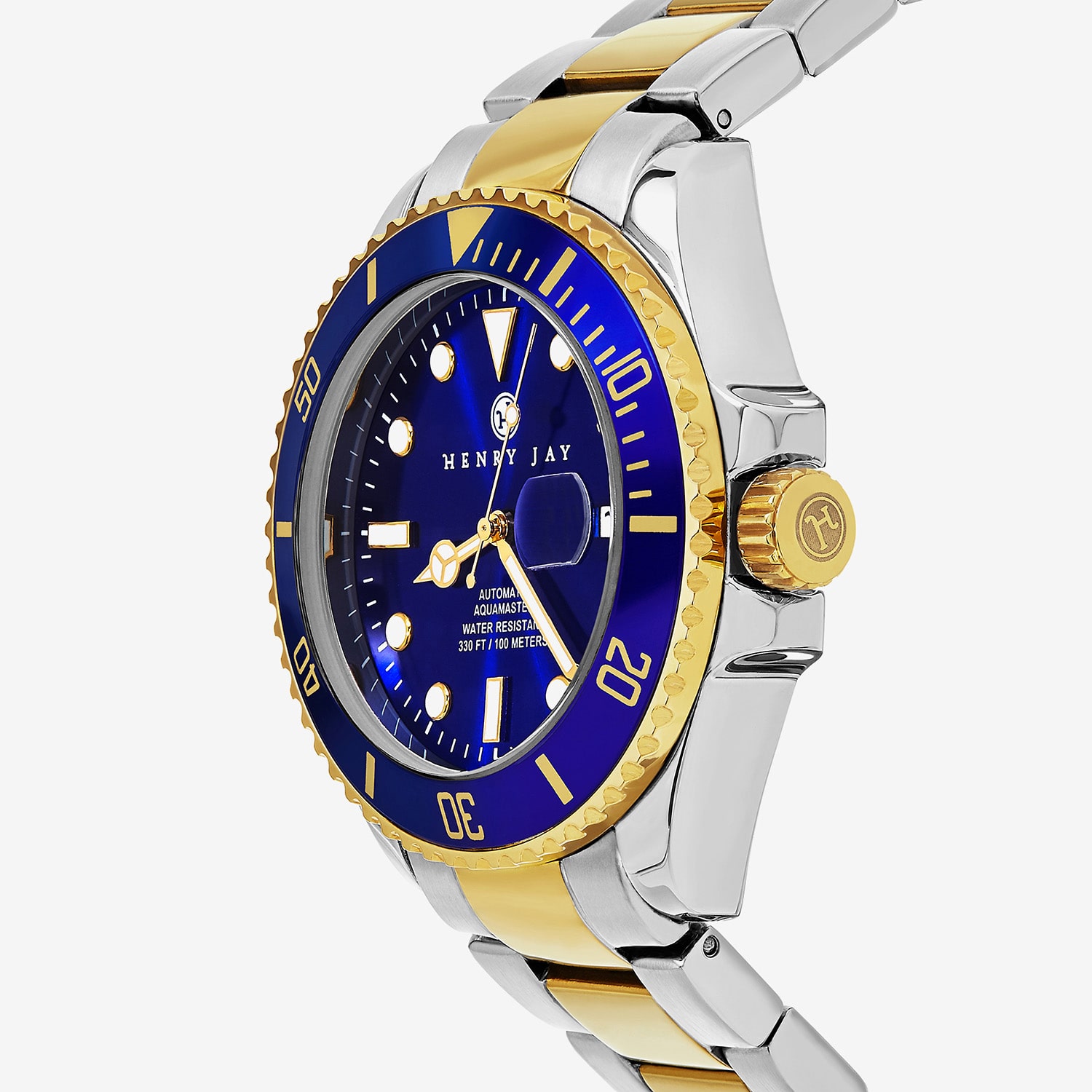 Stuhrling Mens Automatic Two Tone Stainless Steel Bracelet Watch Hj2002.1