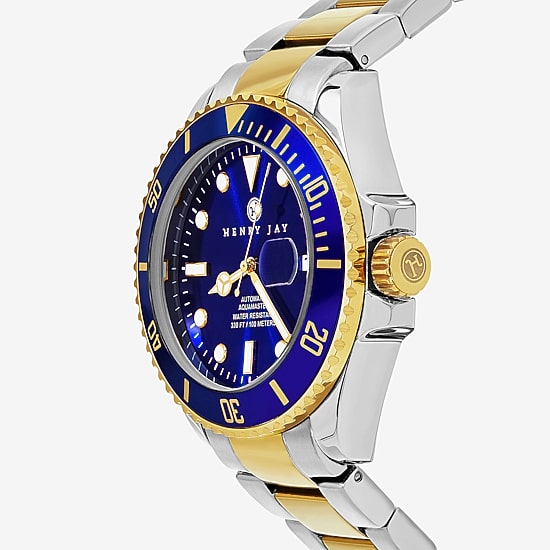 Stuhrling Mens Automatic Two Tone Stainless Steel Bracelet Watch Hj2002.1