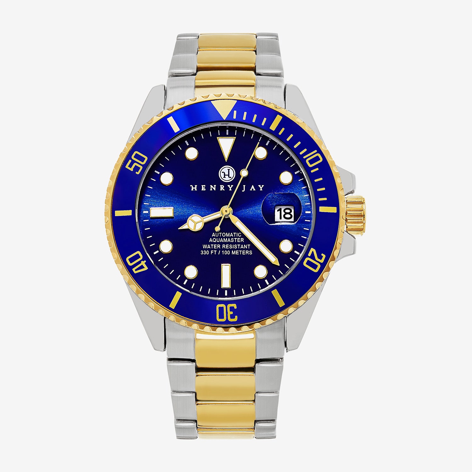 Stuhrling Mens Automatic Two Tone Stainless Steel Bracelet Watch Hj2002.1