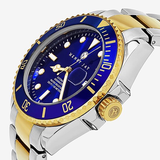 Stuhrling Mens Automatic Two Tone Stainless Steel Bracelet Watch Hj2002.1
