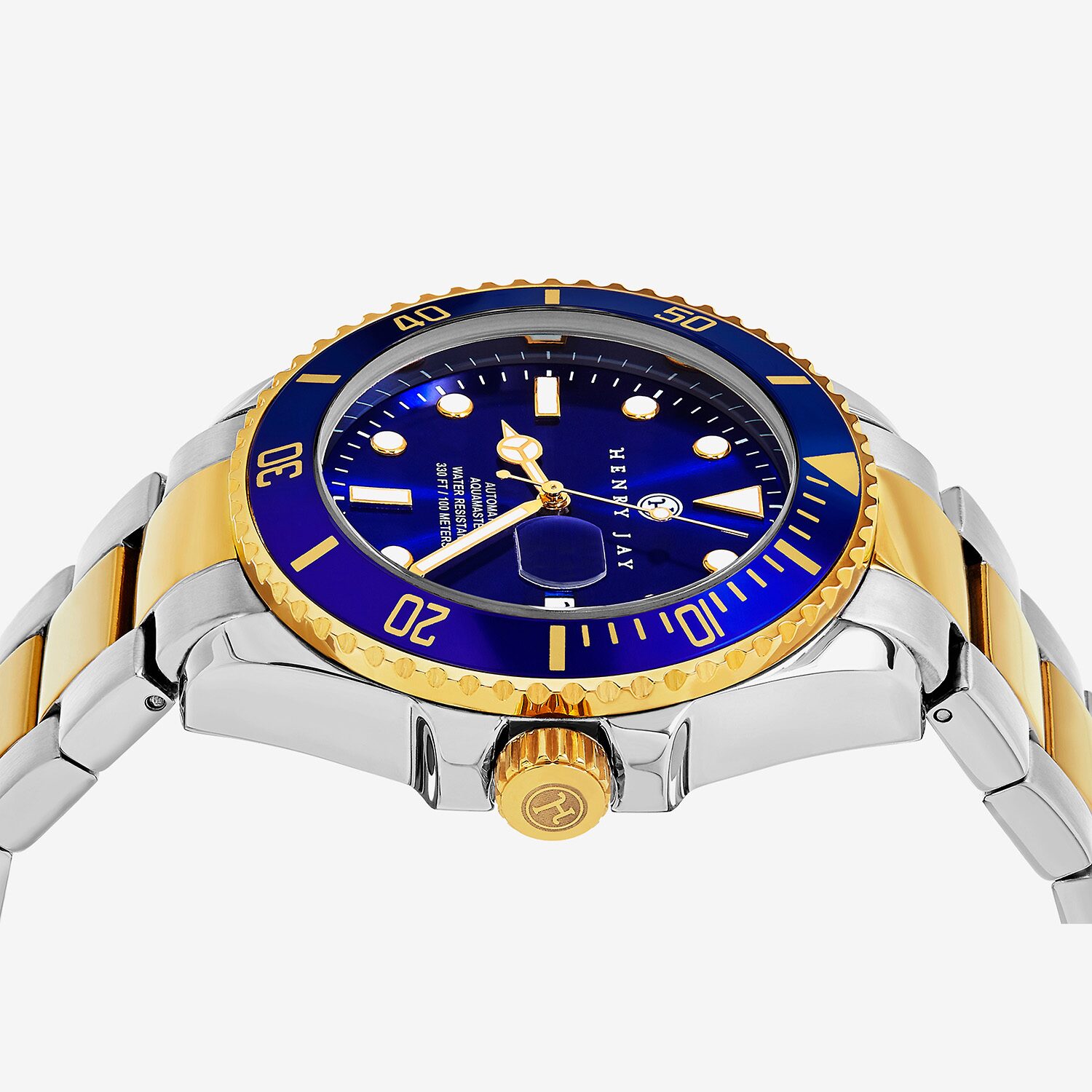 Stuhrling Mens Automatic Two Tone Stainless Steel Bracelet Watch Hj2002.1