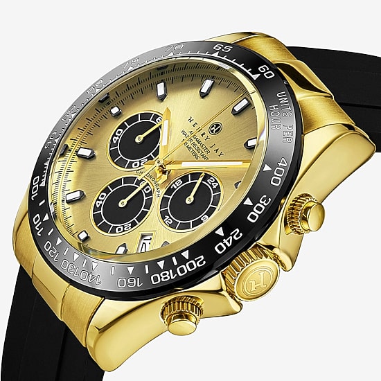 Stuhrling Mens Black Strap Watch Hj2016.1