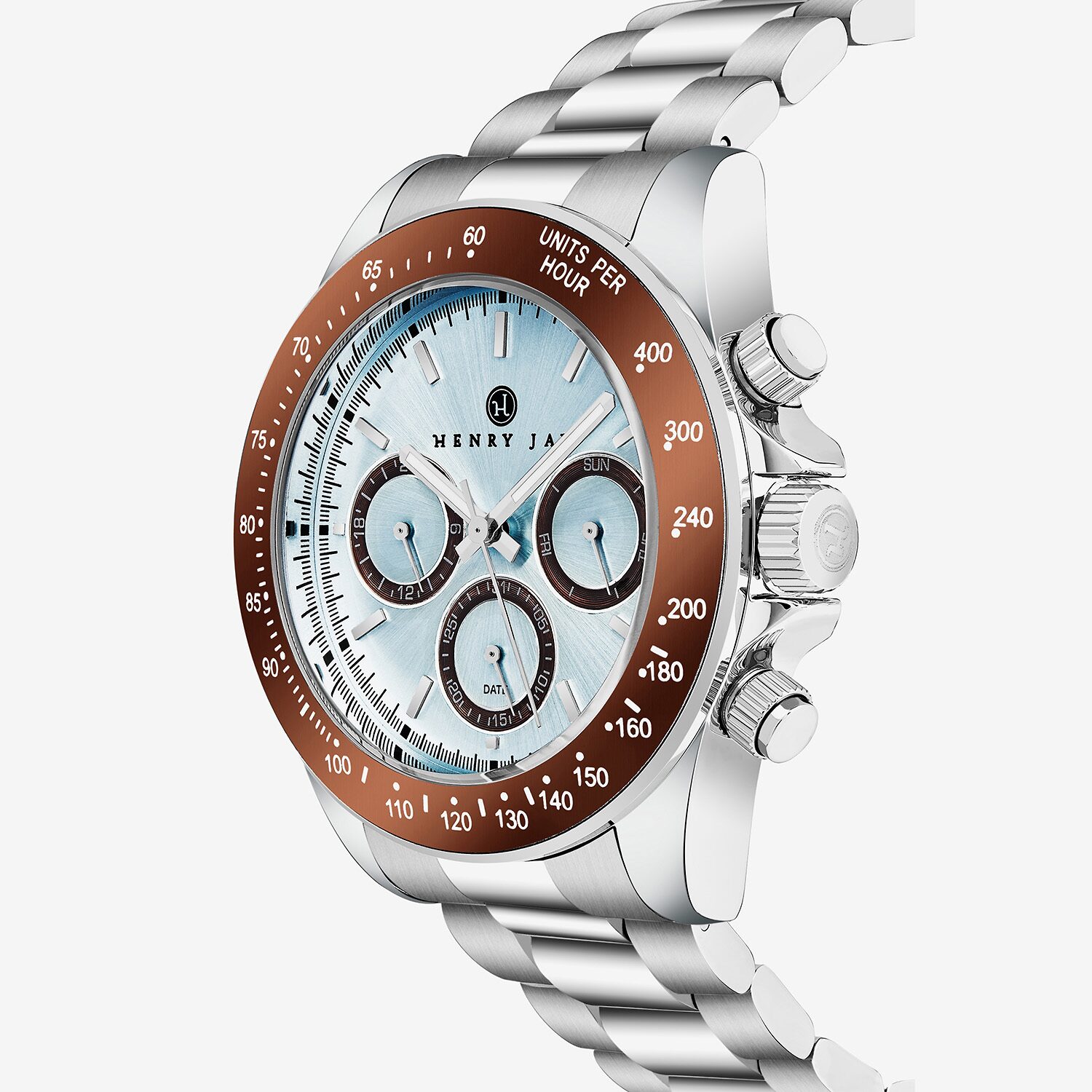 Stuhrling Mens Silver Tone Stainless Steel Bracelet Watch Hj2009.1