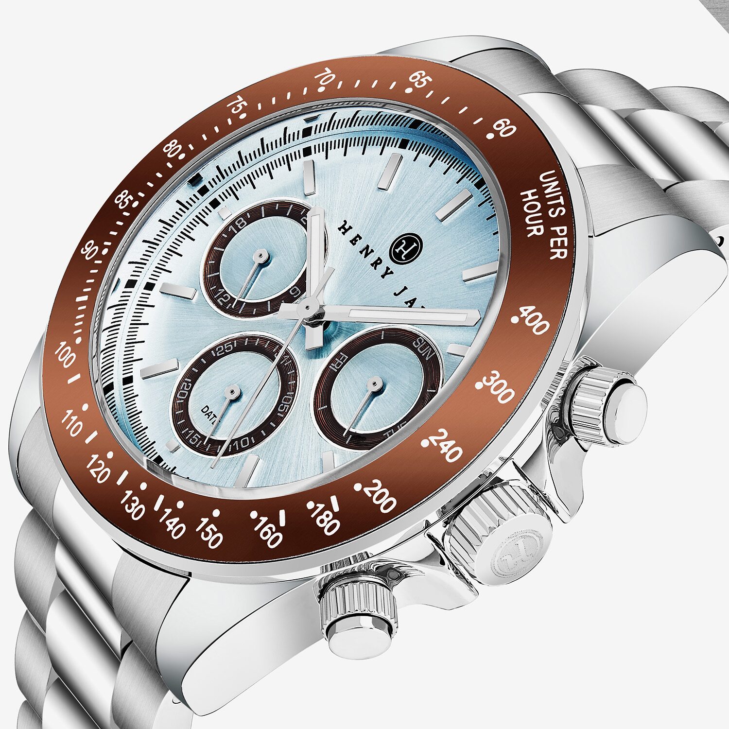 Stuhrling Mens Silver Tone Stainless Steel Bracelet Watch Hj2009.1