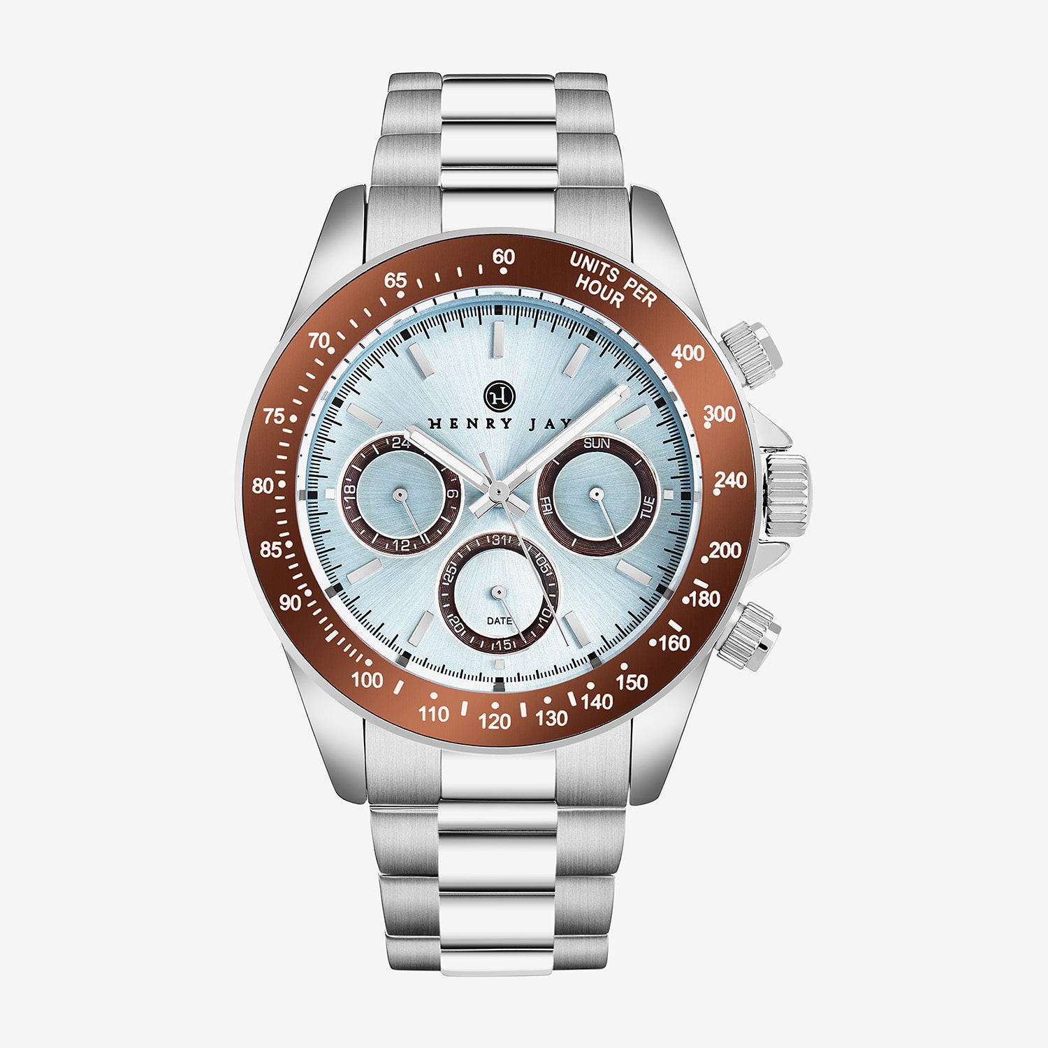 Stuhrling Mens Silver Tone Stainless Steel Bracelet Watch Hj2009.1