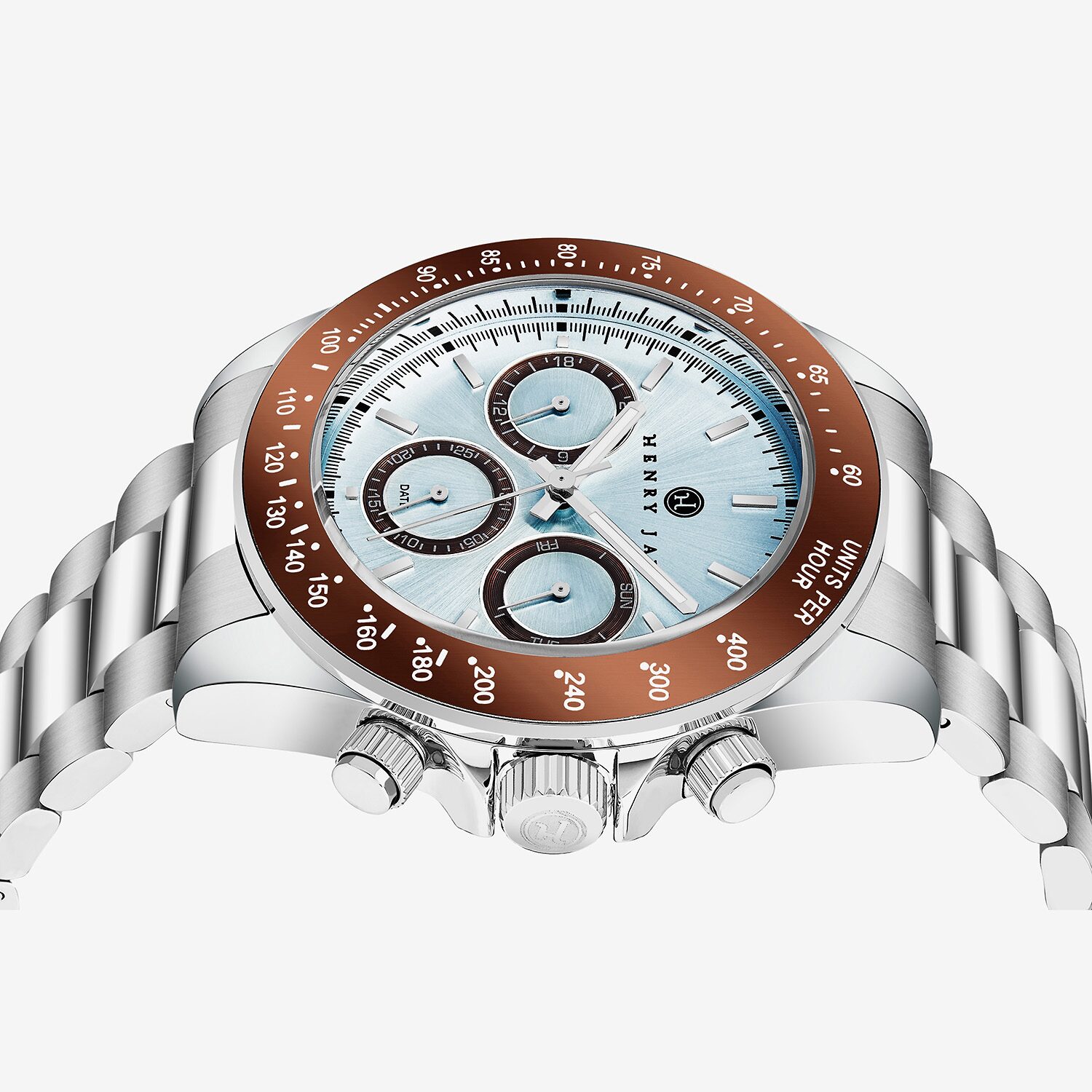 Stuhrling Mens Silver Tone Stainless Steel Bracelet Watch Hj2009.1