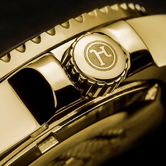 Stuhrling Mens Gold Tone Stainless Steel Bracelet Watch Hj2005.2