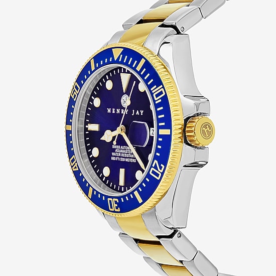 Stuhrling Mens Automatic Two Tone Stainless Steel Bracelet Watch Hj2010.1