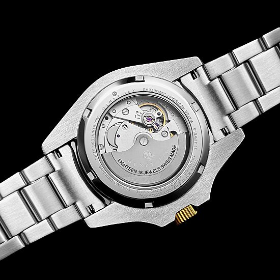 Stuhrling Mens Automatic Two Tone Stainless Steel Bracelet Watch Hj2010.1