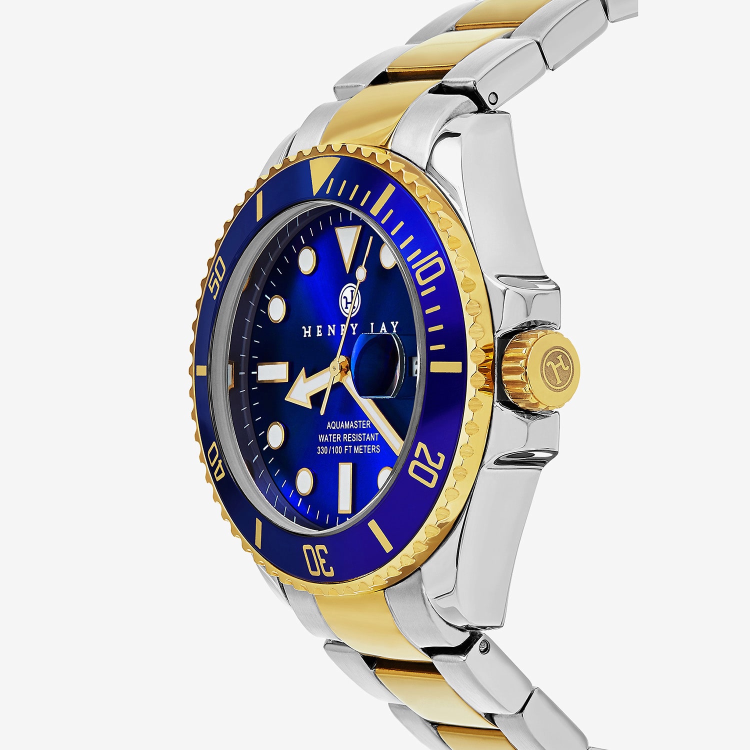Stuhrling Mens Two Tone Stainless Steel Bracelet Watch Hj2001.1