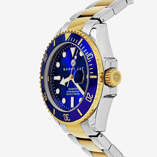 Stuhrling Mens Two Tone Stainless Steel Bracelet Watch Hj2001.1
