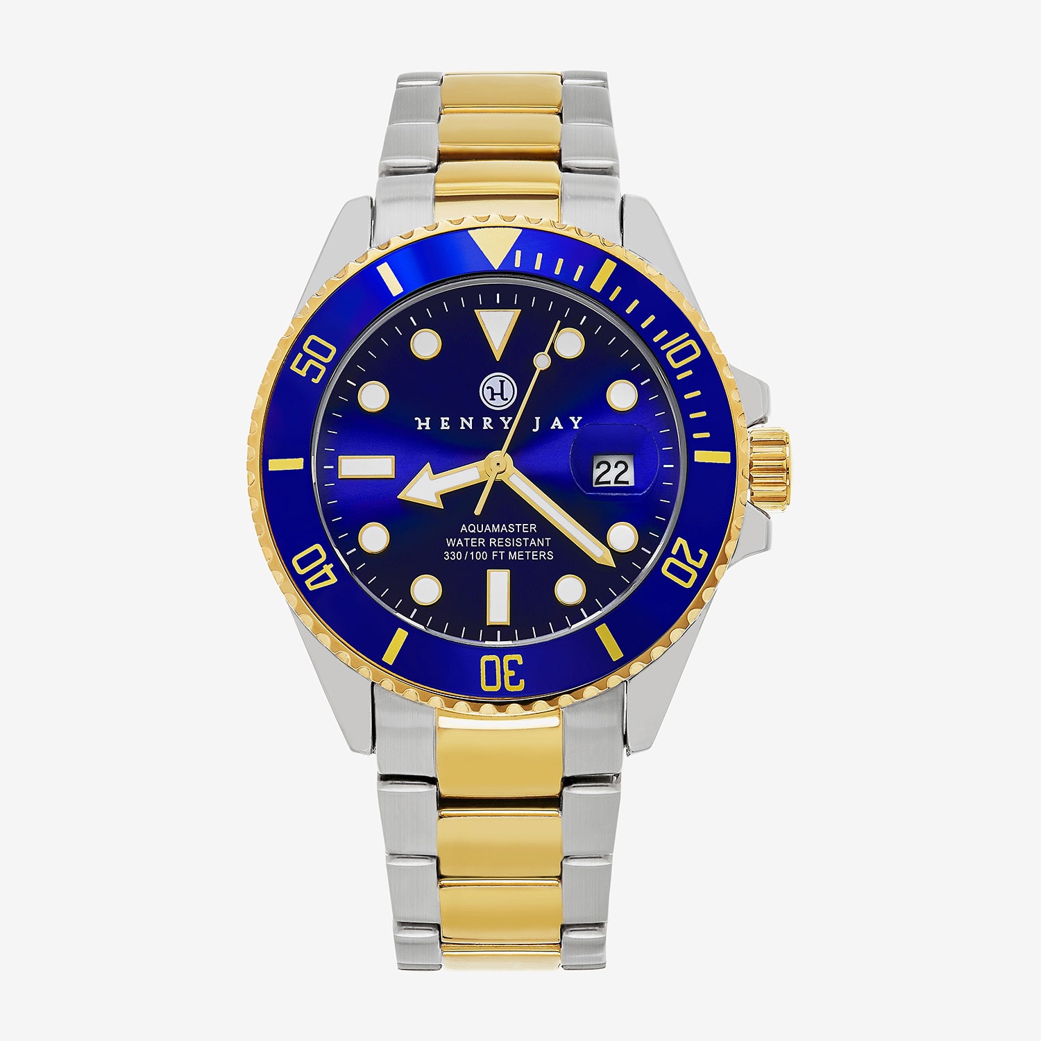 Stuhrling Mens Two Tone Stainless Steel Bracelet Watch Hj2001.1
