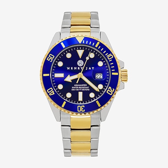 Stuhrling Mens Two Tone Stainless Steel Bracelet Watch Hj2001.1