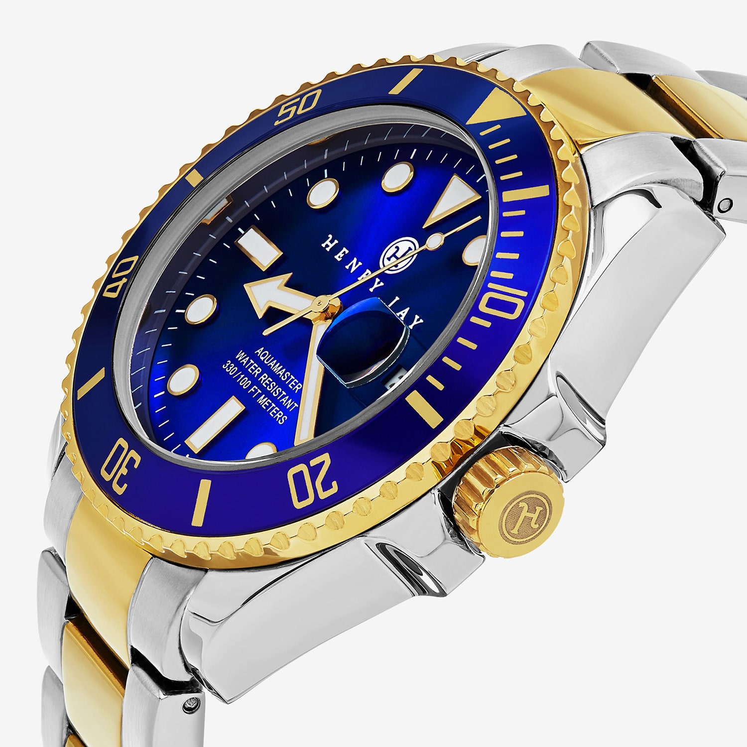 Stuhrling Mens Two Tone Stainless Steel Bracelet Watch Hj2001.1