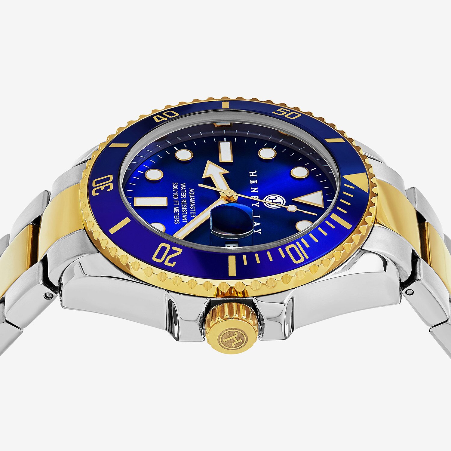Stuhrling Mens Two Tone Stainless Steel Bracelet Watch Hj2001.1