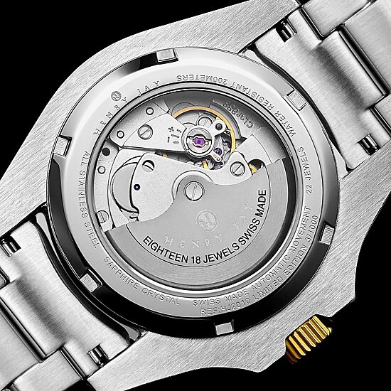 Stuhrling Mens Automatic Two Tone Stainless Steel Bracelet Watch Hj2010.1