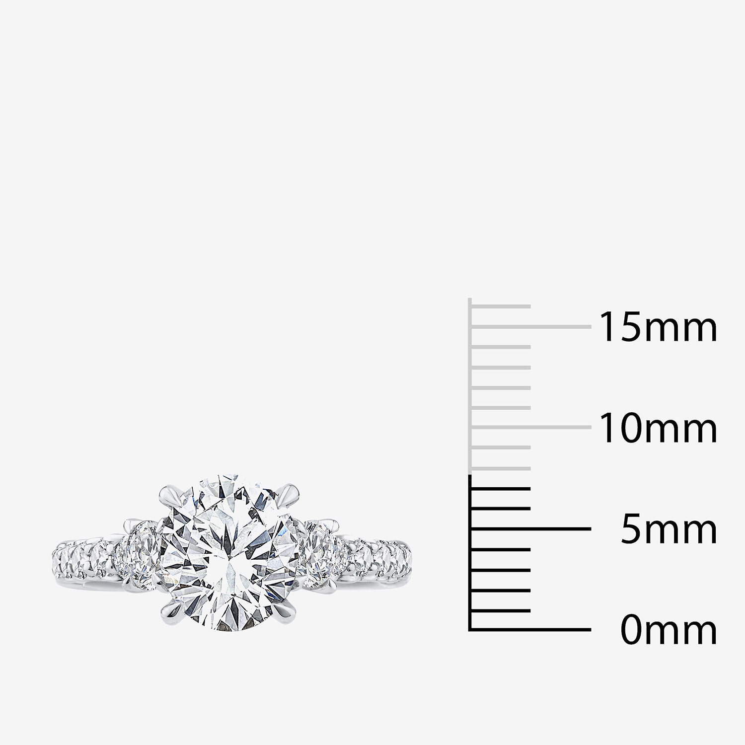 Love Lives Forever (F / Vs2) Womens 2 CT. T.W. Lab Grown White Diamond 14K Gold Round Side Stone -Stone Engagement Ring
