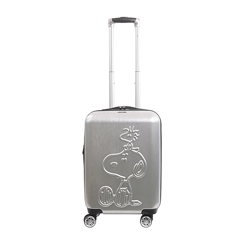 Ful Kids' Peanuts Snoopy & Woodstock Peanuts 22 Inch Hardside Expandable Lightweight Carry-on Spinner Luggage In Silver