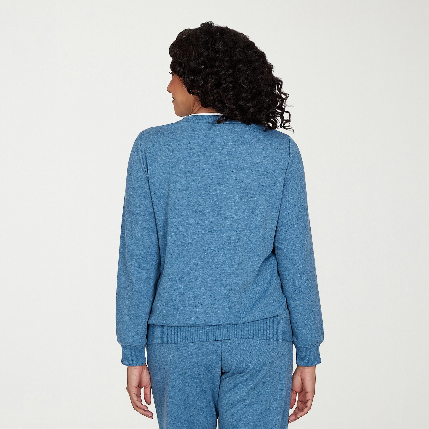 Alfred Dunner Easy Does It Womens Crew Neck Long Sleeve Sweatshirt