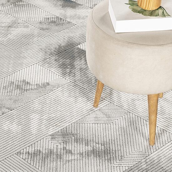 DANTE HOME DECOR Radiant Geometric 3d Look Kitchen Runner
