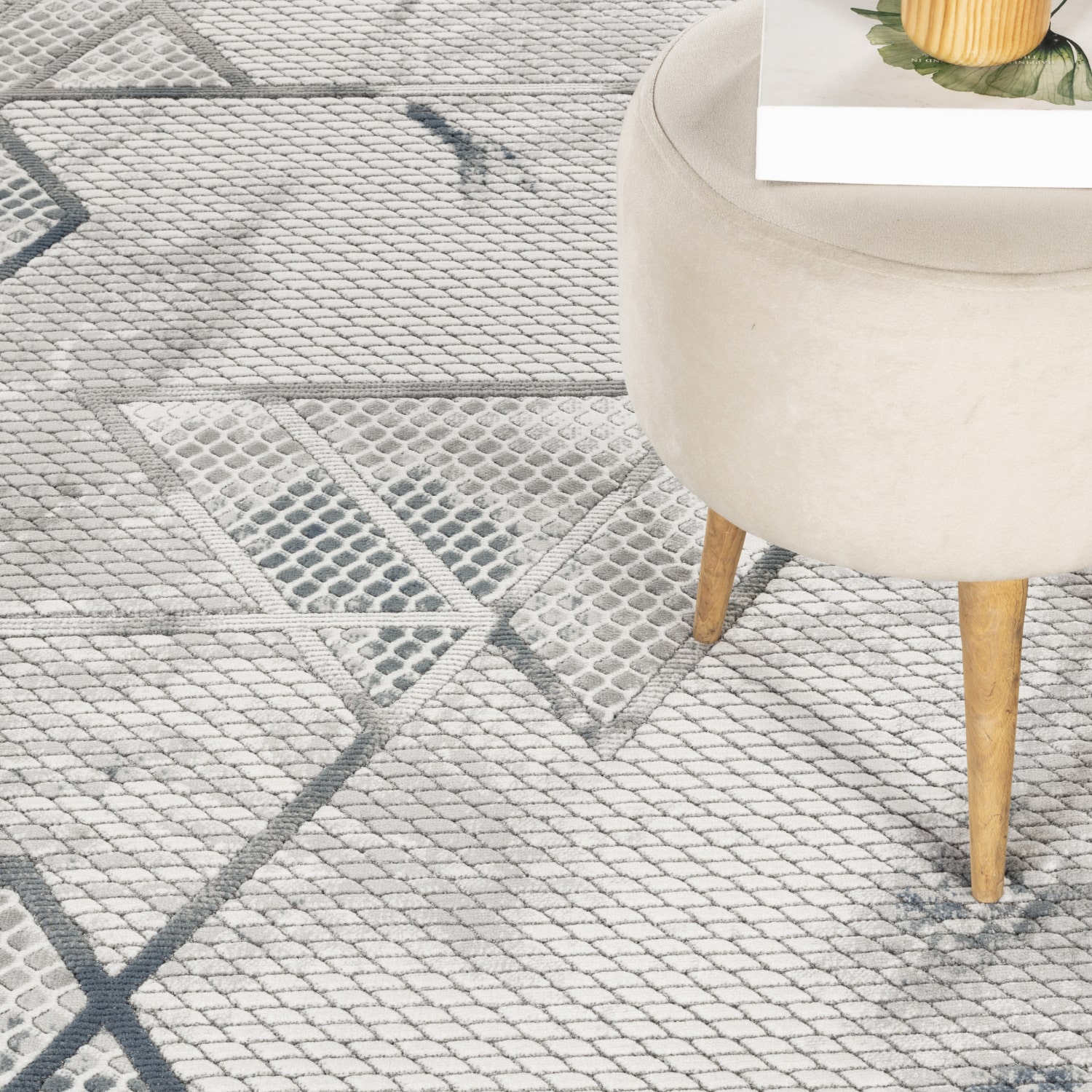 DANTE HOME DECOR Radiant Marble And Stripes 3d Look Geometric Indoor Rectangular Area Rug