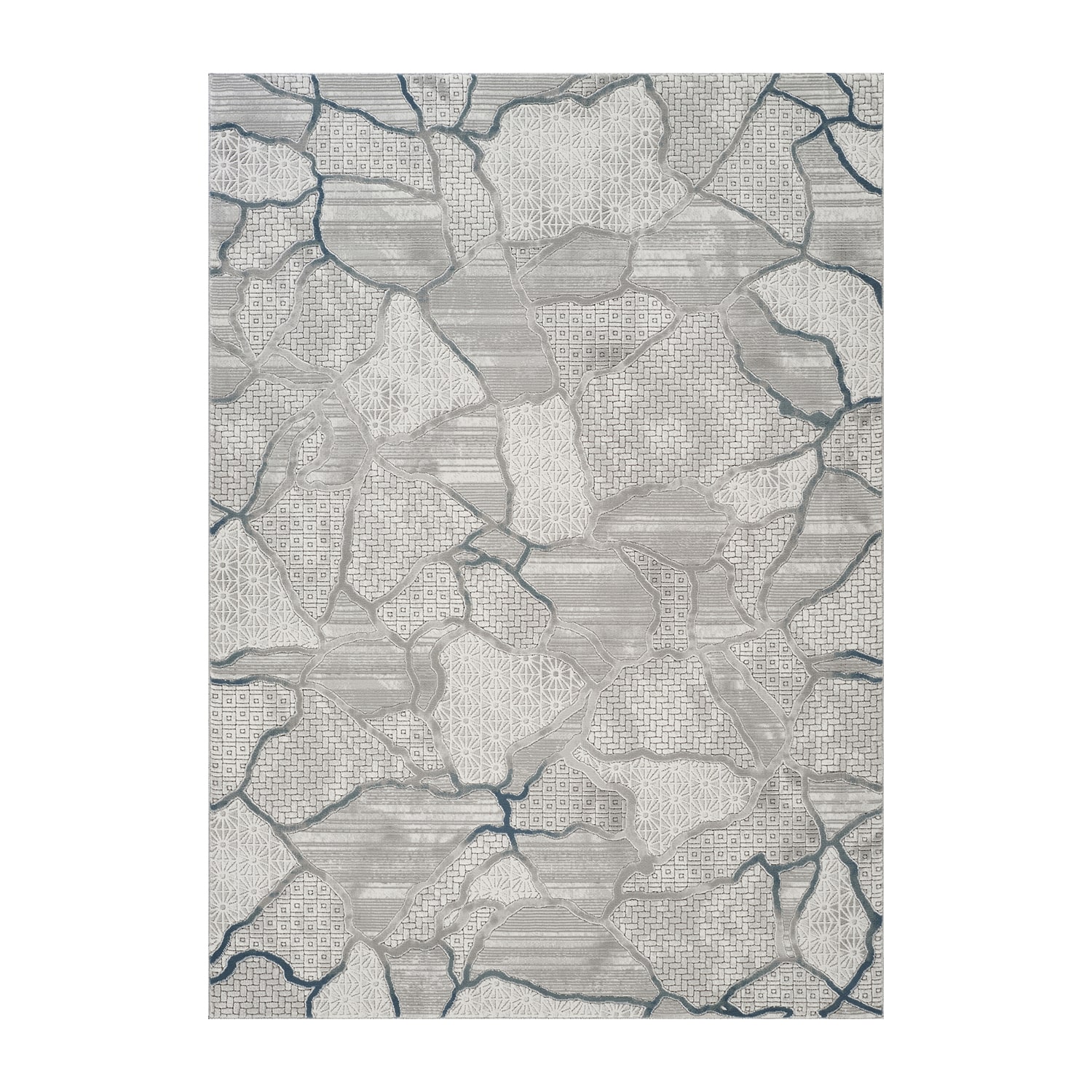 DANTE HOME DECOR Radiant Glass Shards Patchwork 3d Look Patchwork Indoor Rectangular Area Rug