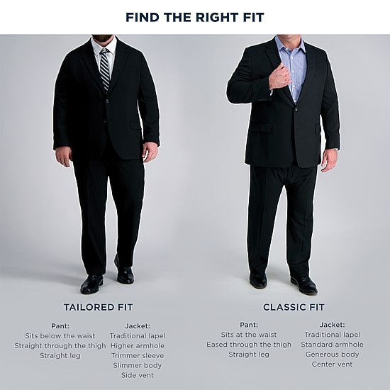 Haggar JMH Premium Stretch Mens Big and Tall Stretch Fabric Modern Fit Windowpane Flat Front Suit Pant