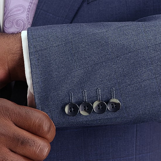 Haggar JMH Premium Stretch Mens Big and Tall Modern Fit Windowpane Suit Jacket
