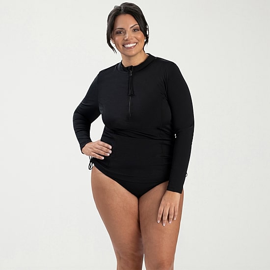 Dolfin Womens Long Sleeve Rash Guard Swimsuit Top