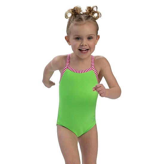 Dolfin Toddler Girls Easy-on + Easy-off Sleeveless One Piece Swimsuit