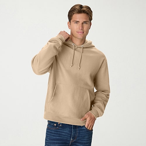 Hanes Men's Heavyweight Heritage Cotton-blend Fleece Pullover Hoodie In Beige
