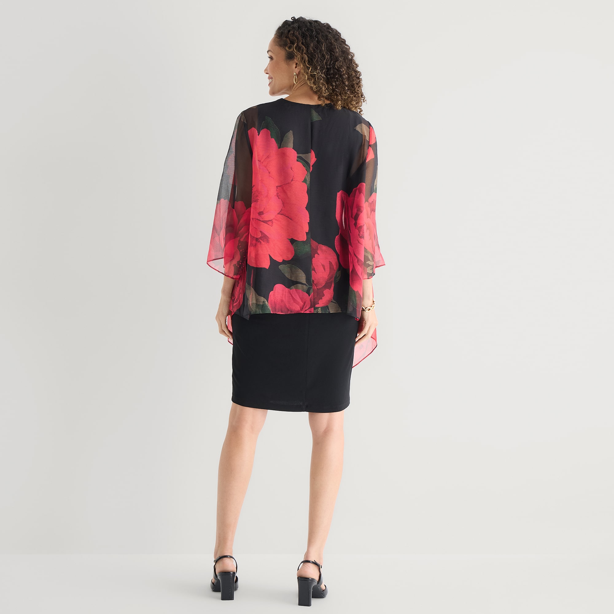 Studio 1 Womens Floral Jacket Dress