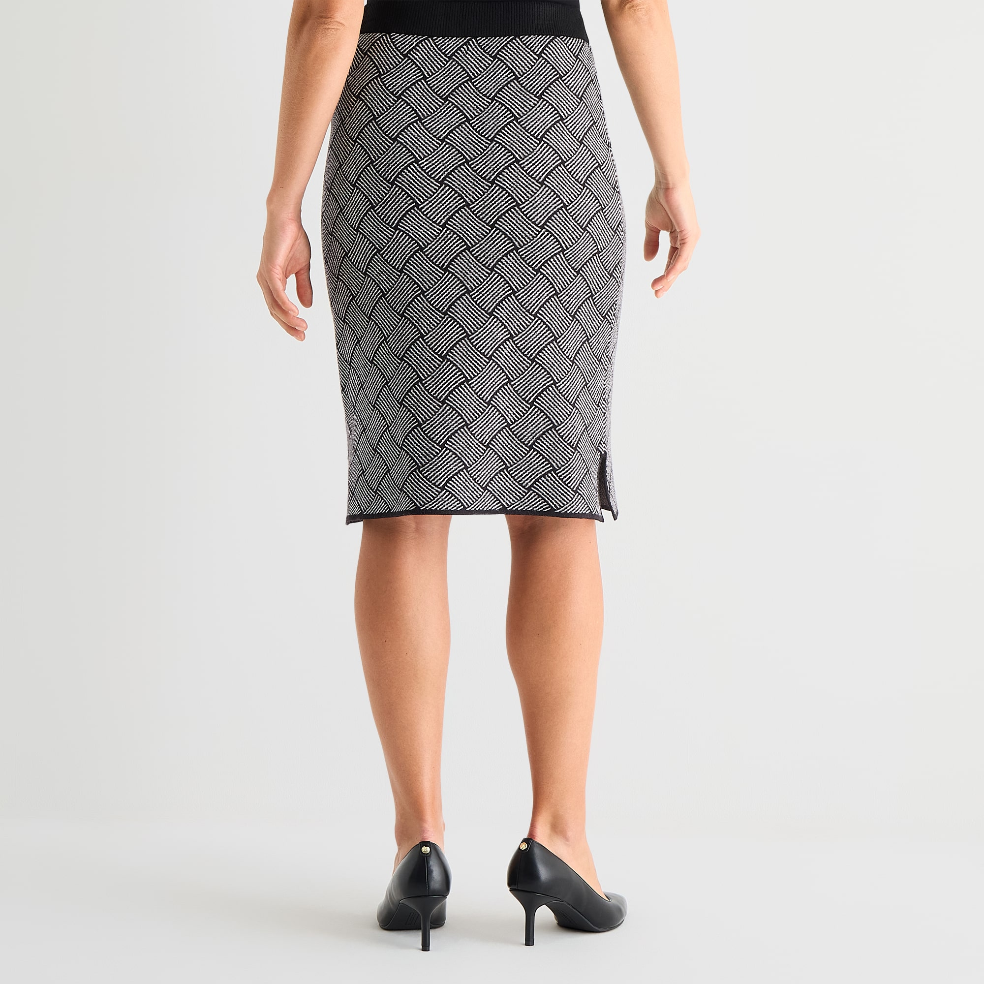 Black Label by Evan-Picone Womens Sweater Knit Pencil Skirt
