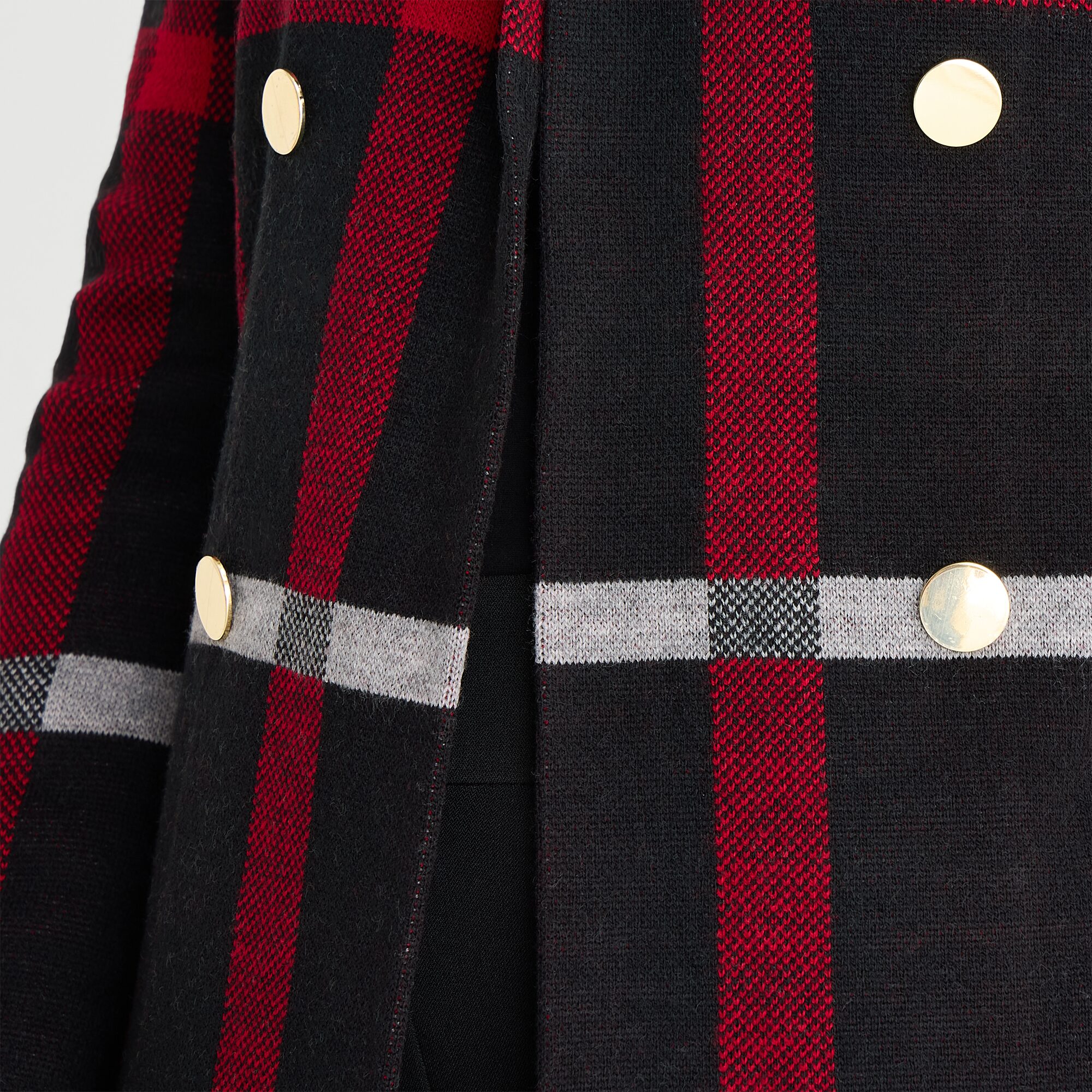 Black Label by Evan-Picone Womens Long Sleeve Open Front Petite Plaid Cardigan