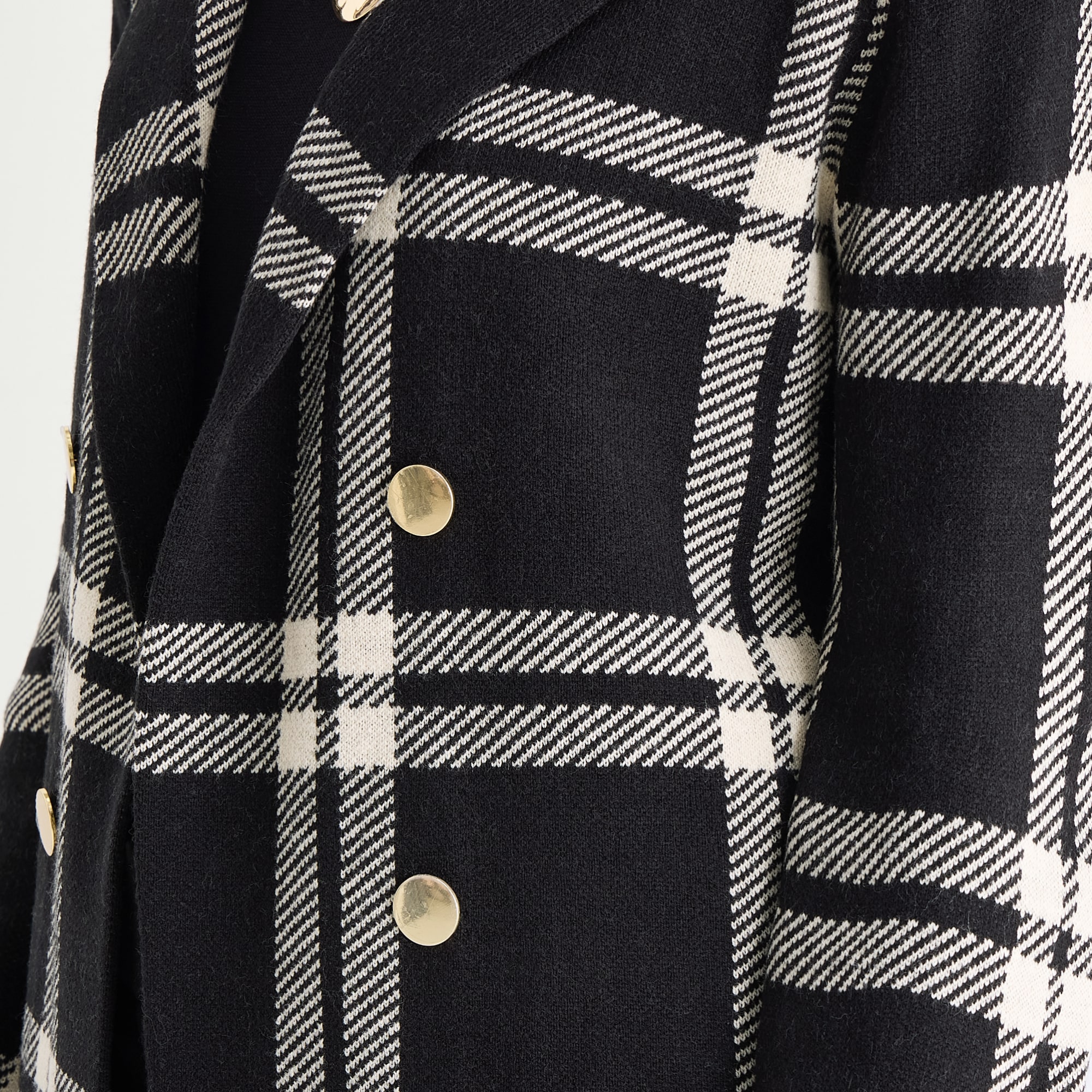 Black Label by Evan-Picone Womens Long Sleeve Open Front Petite Plaid Cardigan