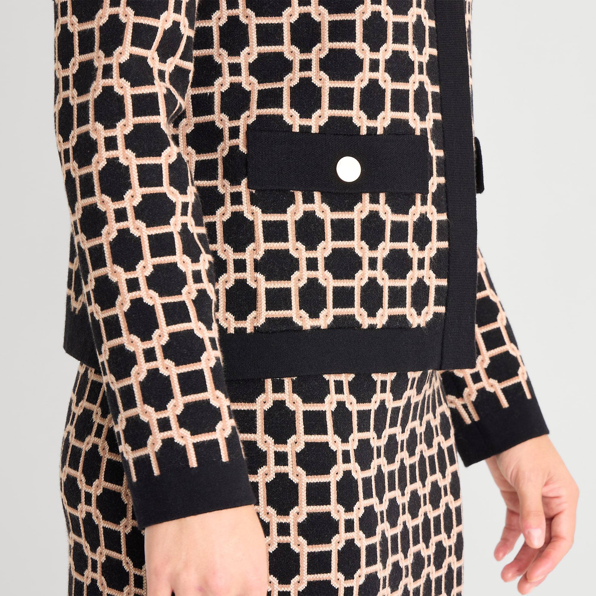 Black Label by Evan-Picone Womens High Neck Long Sleeve Zipper Cardigan