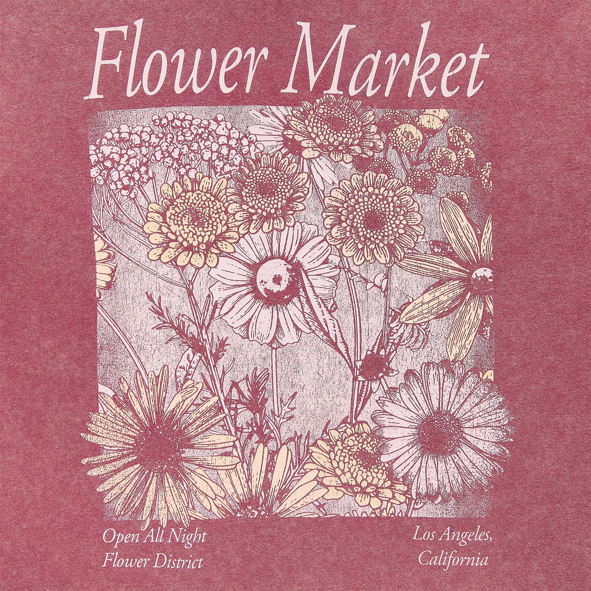 Flower Market Womens Juniors Long Sleeve Hoodie