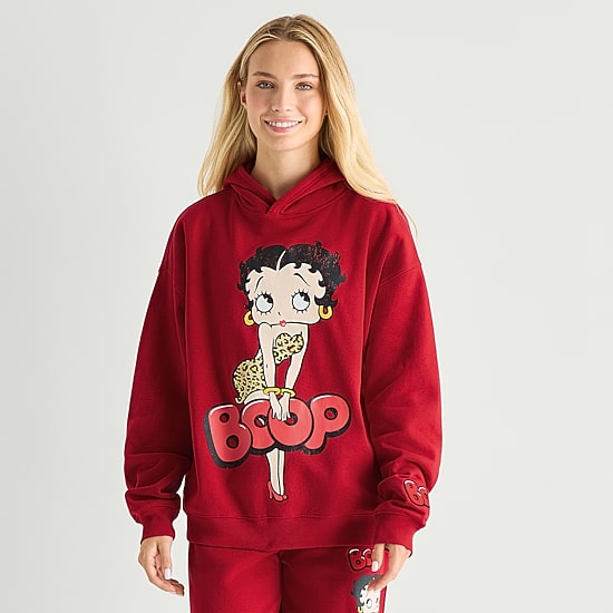New World Betty Boop Hoodie Womens Juniors Long Sleeve Betty Boop Fleece Hoodie