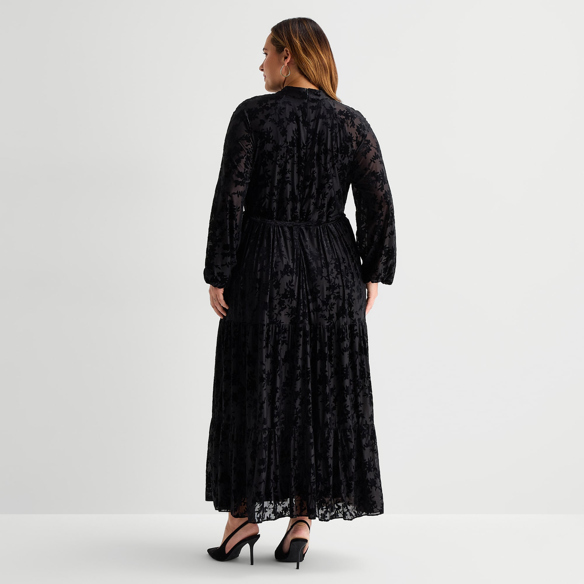 Melonie T Womens Plus Mock Neck Long Sleeve Raglan Maxi Dress
