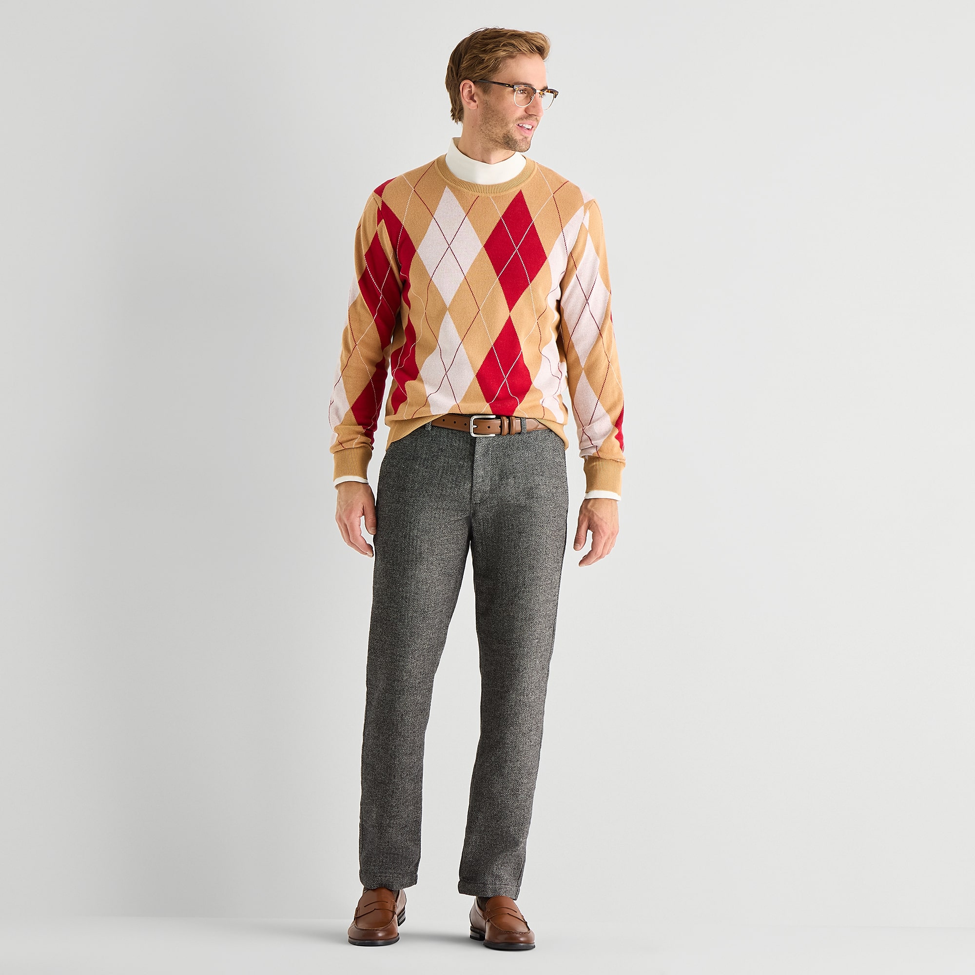 St. John's Bay Herringbone Mens Classic Fit Flat Front Pant