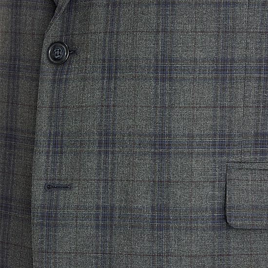 Shaquille O'Neal XLG™ Mens Big and Tall Stretch Fabric Regular Fit Plaid Suit Jacket
