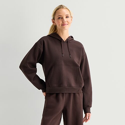 Xersion Womens Long Sleeve Active Petite Hoodie In Brown