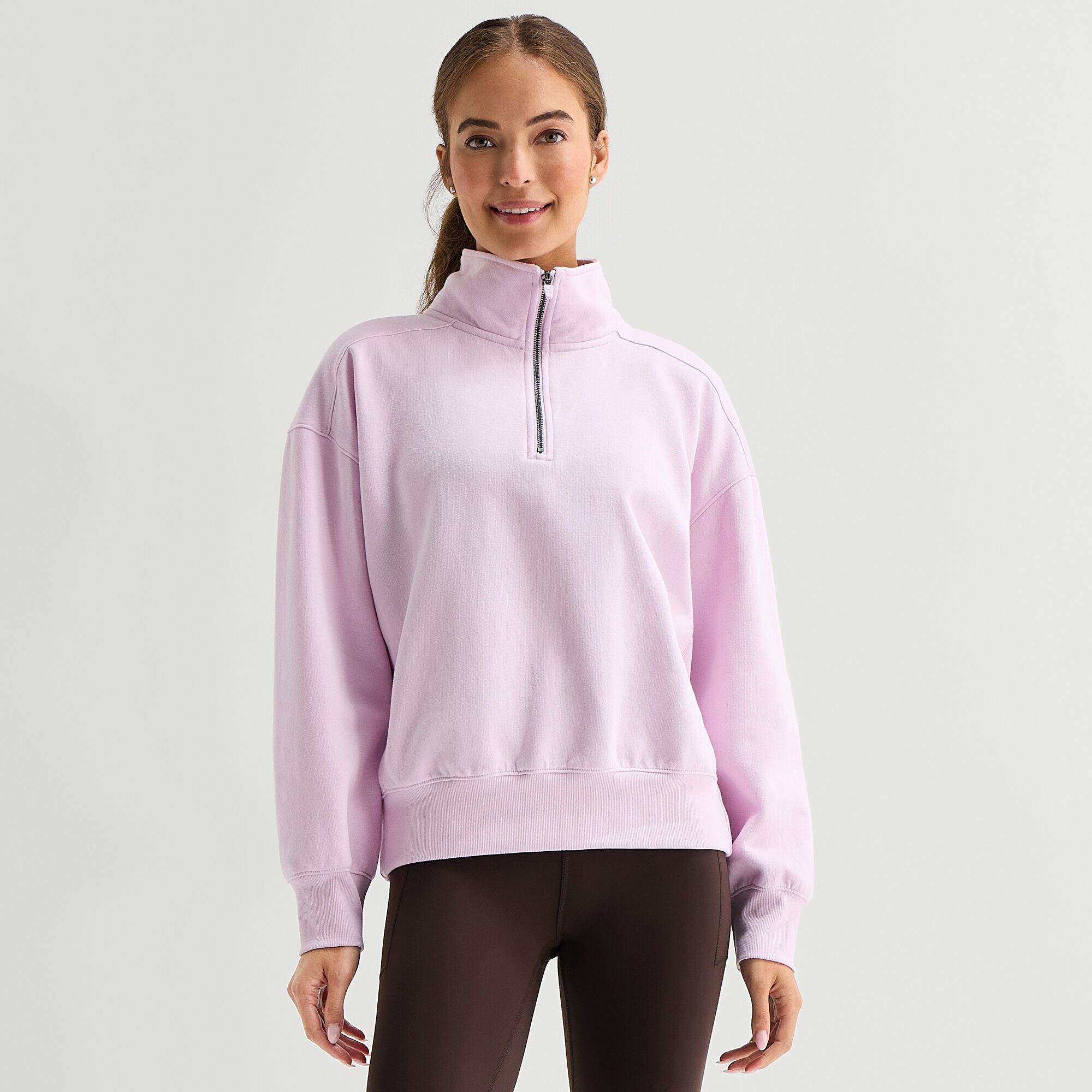 Xersion Womens Oversized Super Soft Fleece Half Zip Pullover