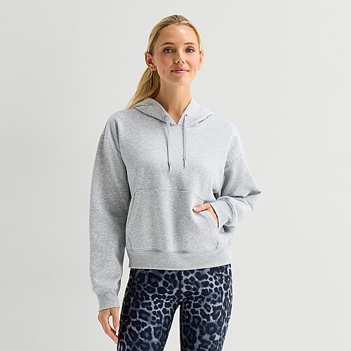 Xersion Womens Long Sleeve Active Hoodie In Gray