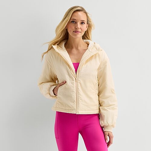 Xersion Womens Midweight Puffer Jacket In White