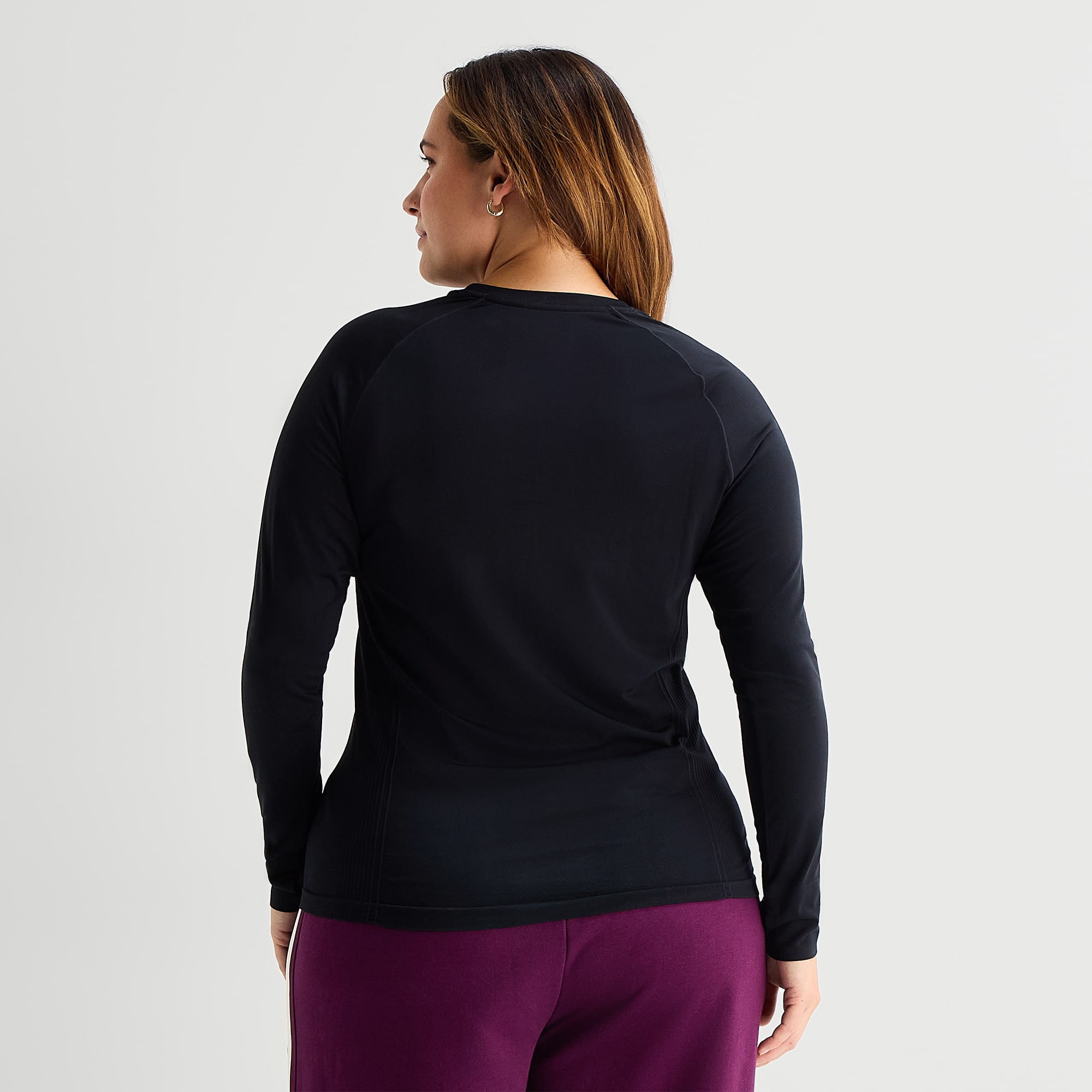 Xersion Womens Crew Neck Long Sleeve Active Plus T-Shirt