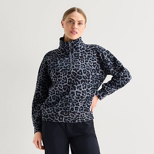 Xersion Womens Oversized Super Soft Fleece Half Zip Pullover In Blue